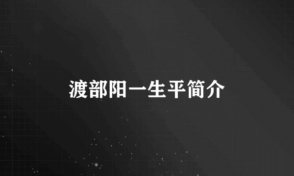 渡部阳一生平简介
