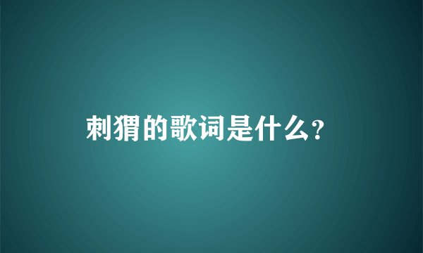 刺猬的歌词是什么？