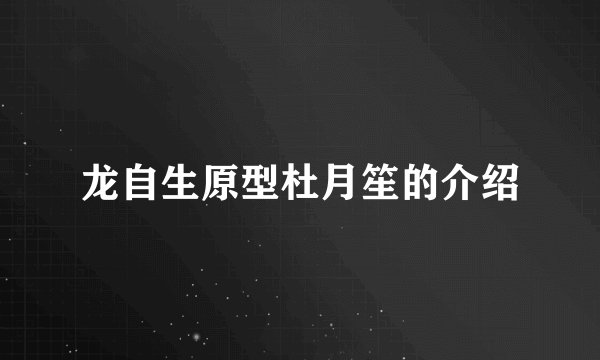龙自生原型杜月笙的介绍