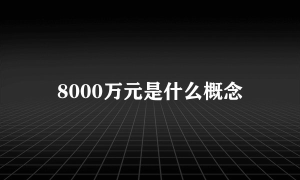 8000万元是什么概念
