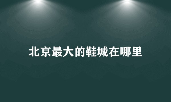 北京最大的鞋城在哪里