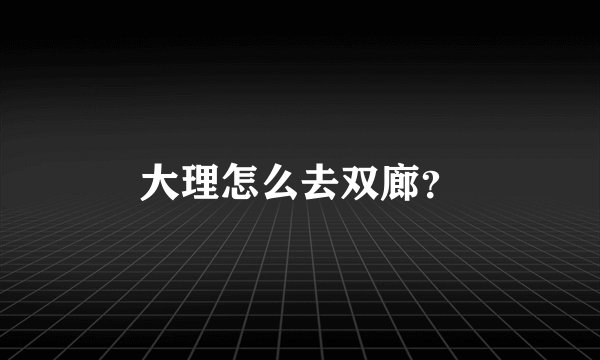 大理怎么去双廊？