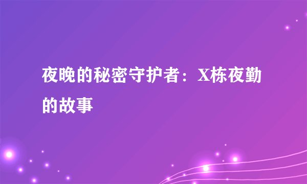 夜晚的秘密守护者：X栋夜勤的故事