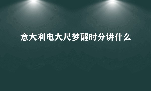 意大利电大尺梦醒时分讲什么