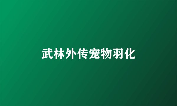 武林外传宠物羽化