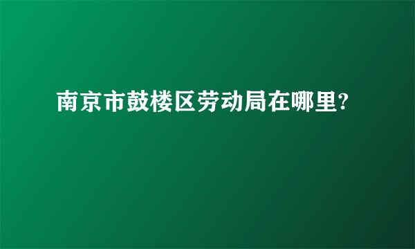 南京市鼓楼区劳动局在哪里?