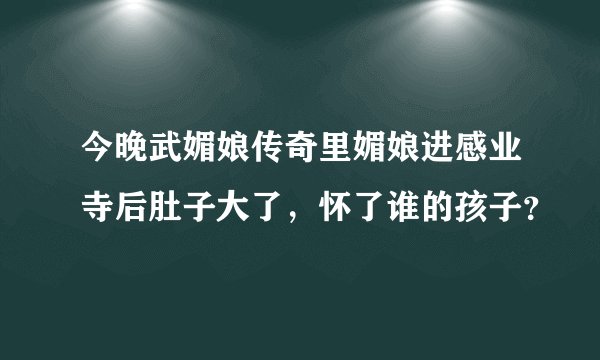 今晚武媚娘传奇里媚娘进感业寺后肚子大了，怀了谁的孩子？