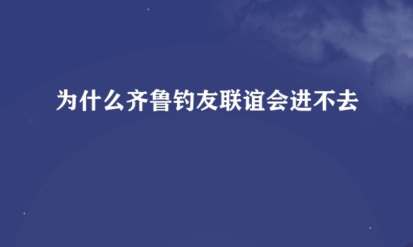 为什么齐鲁钓友联谊会进不去