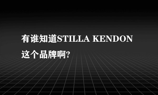 有谁知道STILLA KENDON这个品牌啊?