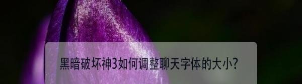 黑暗破坏神3如何调整聊天字体的大小？