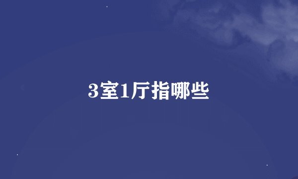 3室1厅指哪些