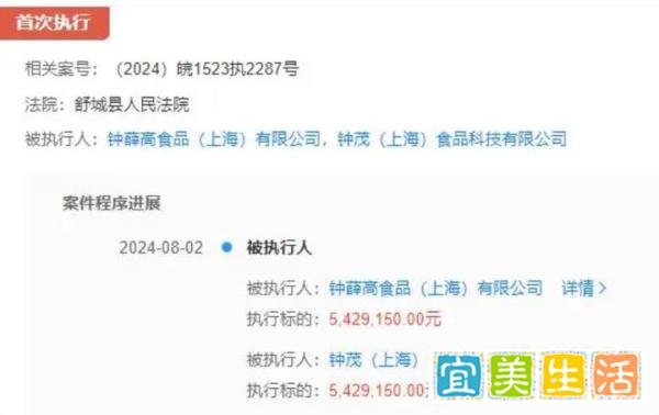 钟薛高陷法律纠纷，被强制执行超540万元，品牌经营敲响警钟