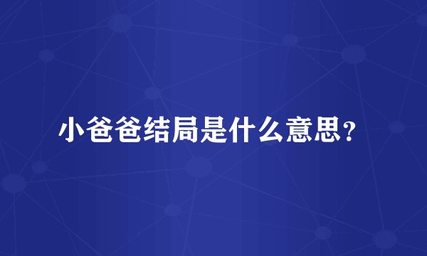 小爸爸结局是什么意思？