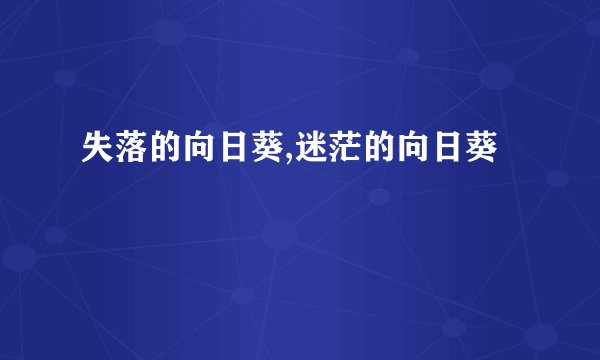 失落的向日葵,迷茫的向日葵