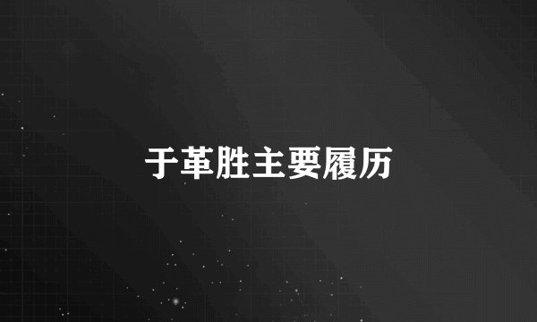 于革胜主要履历