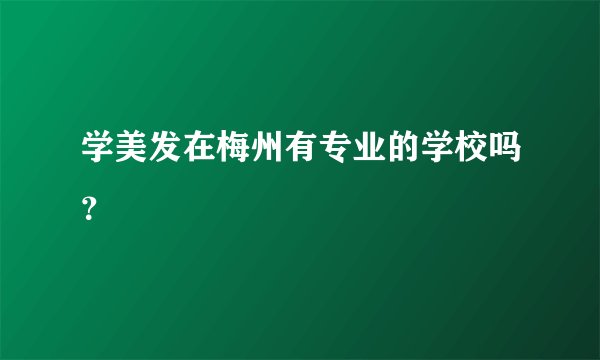 学美发在梅州有专业的学校吗？