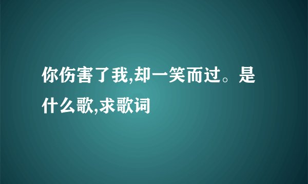 你伤害了我,却一笑而过。是什么歌,求歌词