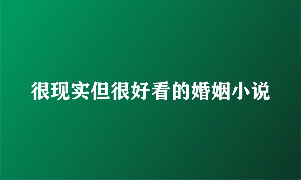 很现实但很好看的婚姻小说
