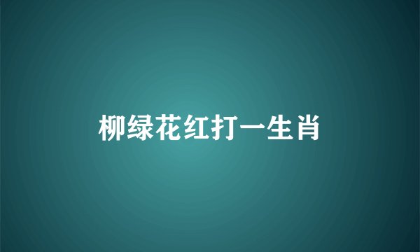 柳绿花红打一生肖