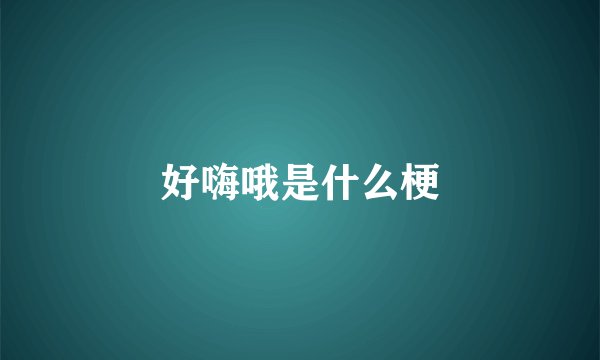 好嗨哦是什么梗