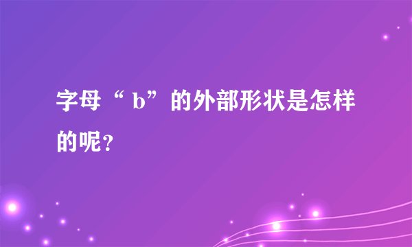 字母“ b”的外部形状是怎样的呢？