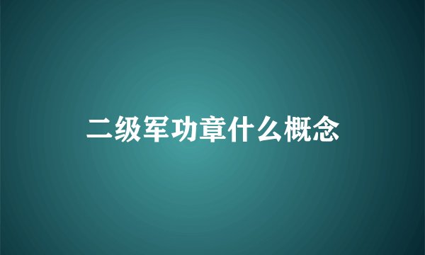 二级军功章什么概念