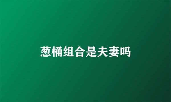 葱桶组合是夫妻吗