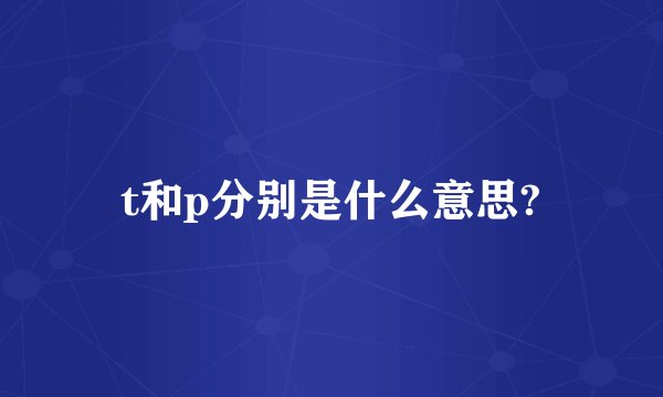 t和p分别是什么意思?