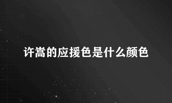 许嵩的应援色是什么颜色