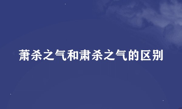 萧杀之气和肃杀之气的区别