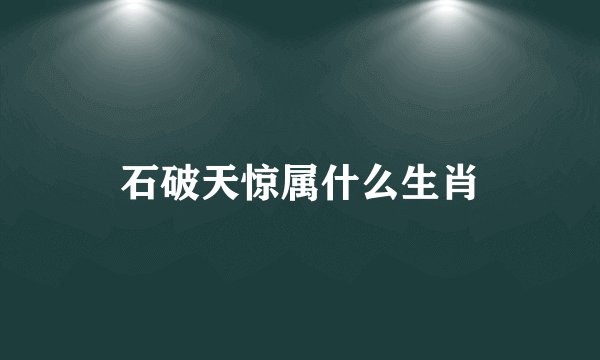 石破天惊属什么生肖