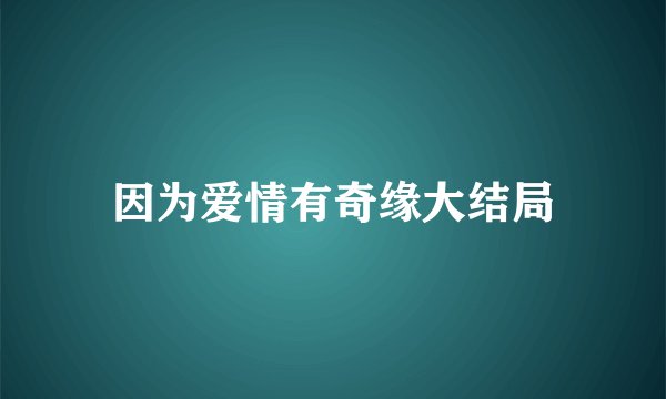因为爱情有奇缘大结局