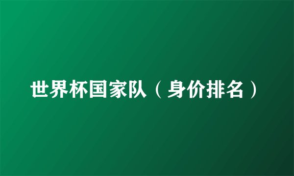 世界杯国家队（身价排名）
