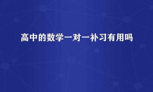 高中的数学一对一补习有用吗