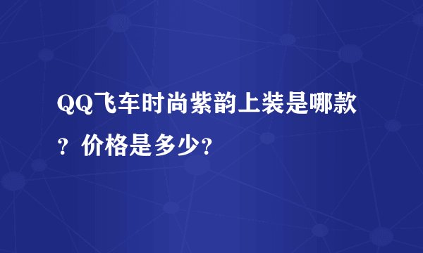 QQ飞车时尚紫韵上装是哪款？价格是多少？