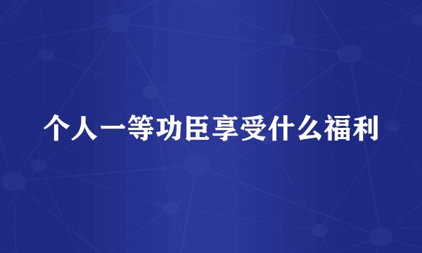 个人一等功臣享受什么福利