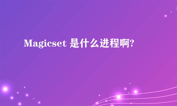 Magicset 是什么进程啊?