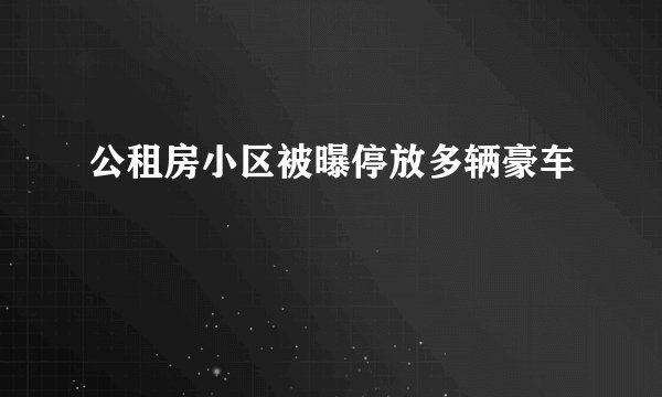 公租房小区被曝停放多辆豪车