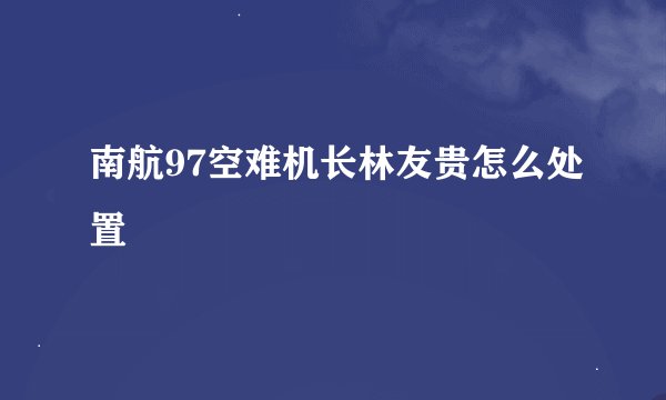 南航97空难机长林友贵怎么处置