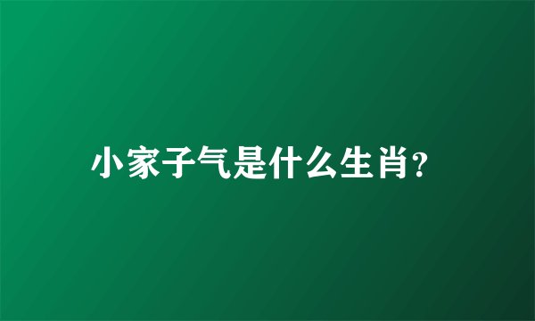 小家子气是什么生肖？