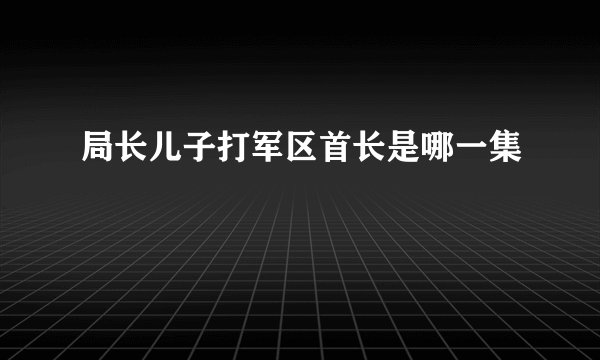 局长儿子打军区首长是哪一集