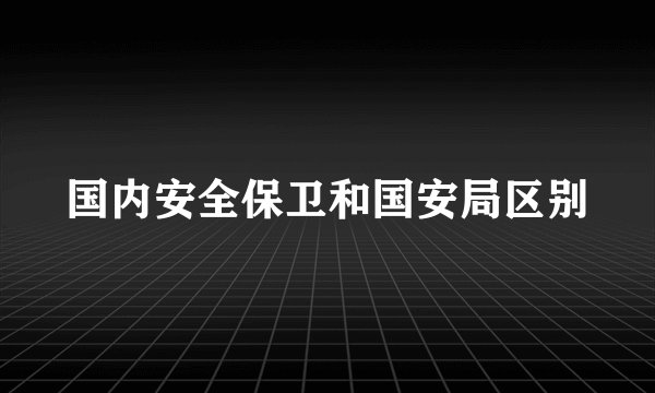 国内安全保卫和国安局区别
