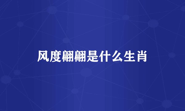 风度翩翩是什么生肖