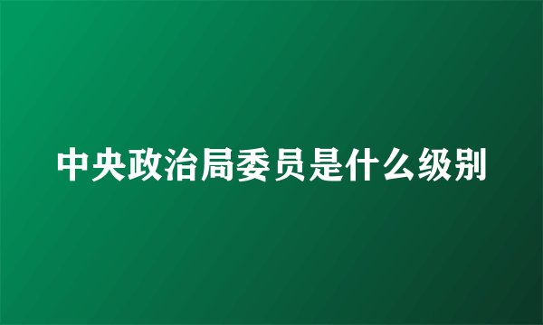 中央政治局委员是什么级别