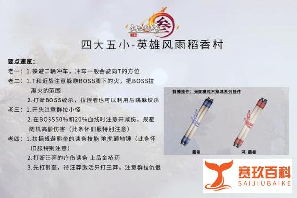 剑网三怀旧服——“四大五小”英雄风雨稻香村五人本玩法攻略！