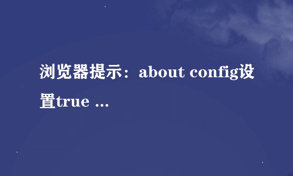 浏览器提示：about config设置true 要怎么做呢？