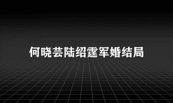 何晓芸陆绍霆军婚结局
