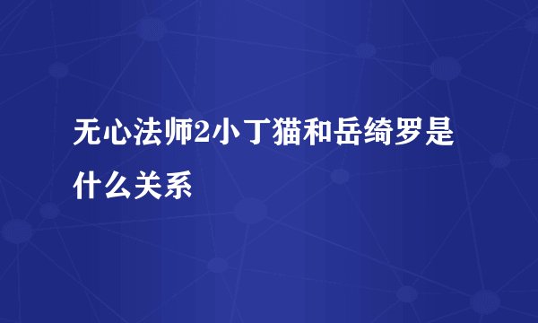 无心法师2小丁猫和岳绮罗是什么关系