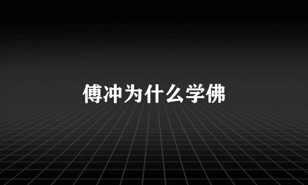 傅冲为什么学佛