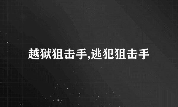 越狱狙击手,逃犯狙击手
